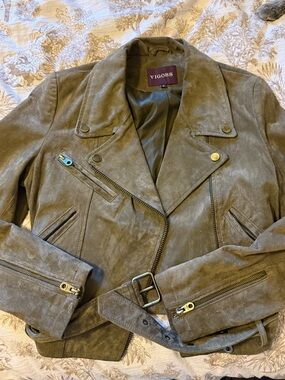 Vigoss Suede Leather Moto Jacket